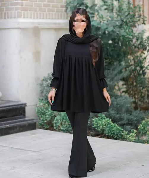 عکس مدل مانتو کرپ مشکی مجلسی