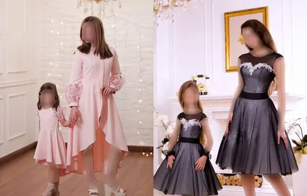 عکس لباس مجلسی دخترانه ست مادر دختری