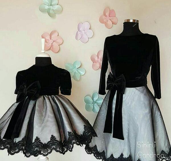 عکس لباس مجلسی دخترانه ست مادر دختری