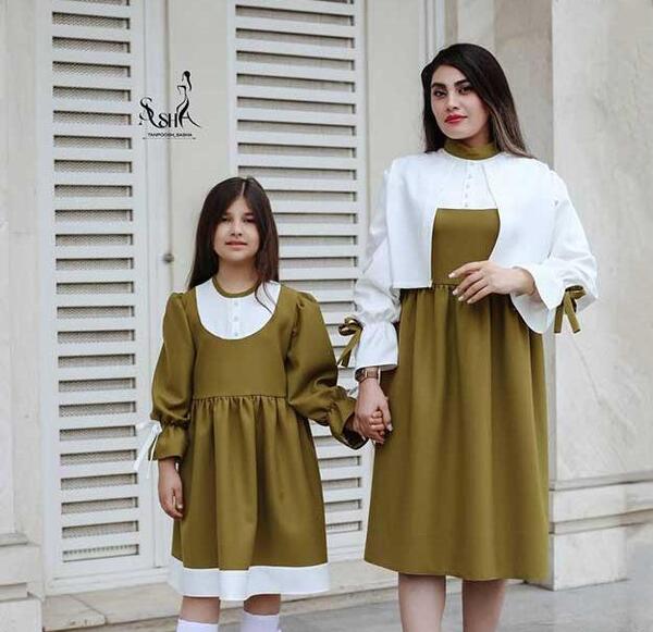 عکس لباس مجلسی دخترانه ست مادر دختری