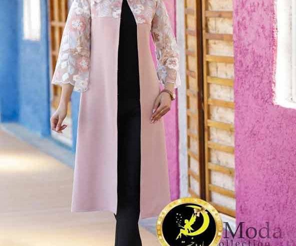 عکس مدل مانتو گلدار و ساده ترکیبی
