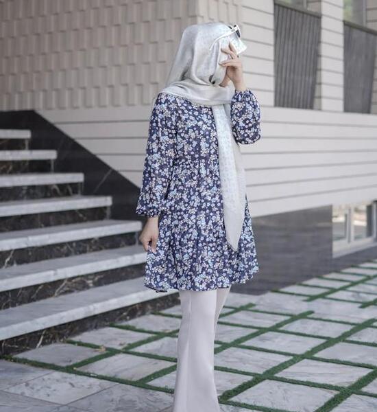 عکس مدل مانتو گلدار بلند