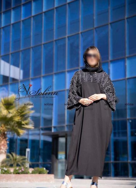 عکس مدل مانتو عبایی گشاد جلو بسته