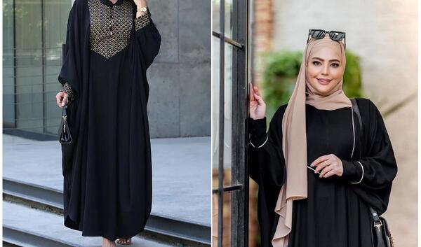 عکس مدل مانتو عبایی گشاد جلو بسته