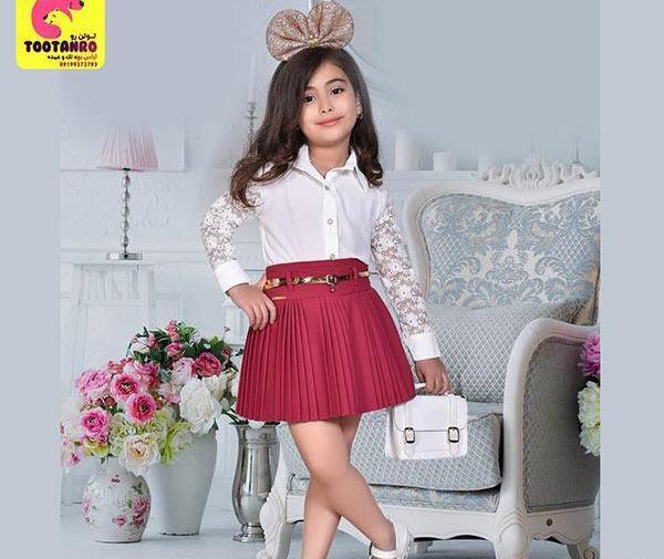 عکس ست نیم تنه و دامن مجلسی دخترانه