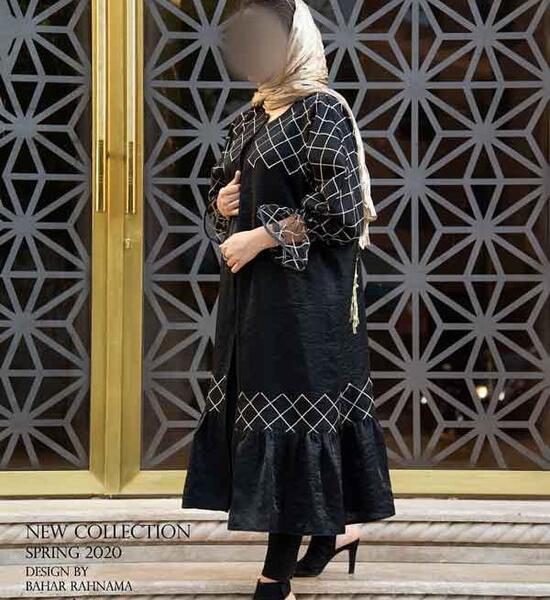عکس مدل مانتو گیپور مشکی کوتاه