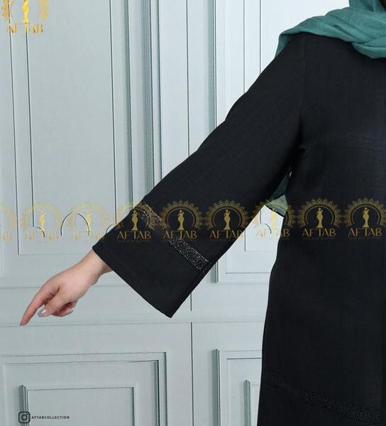 عکس مدل مانتو گیپور مشکی مجلسی زنانه