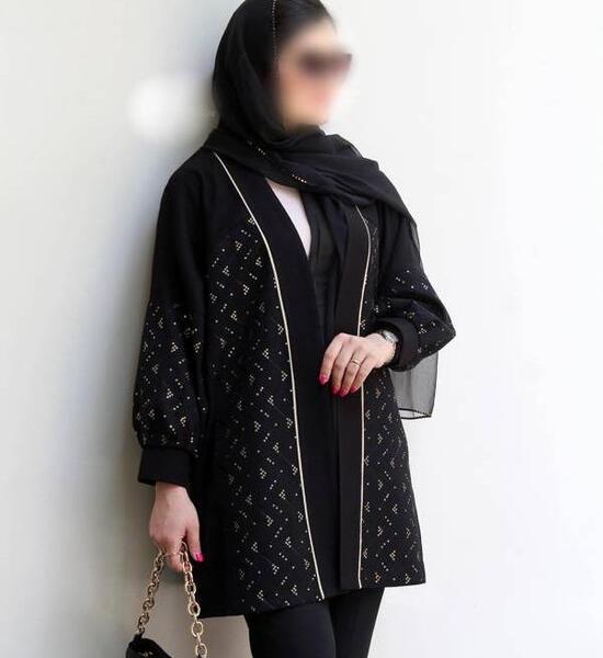 عکس مدل مانتو گیپور مشکی مجلسی زنانه