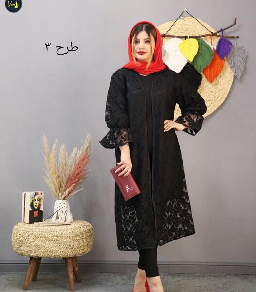 عکس مدل مانتو گیپور مشکی مجلسی زنانه