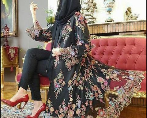 عکس مدل مانتو گیپور مشکی مجلسی شیک