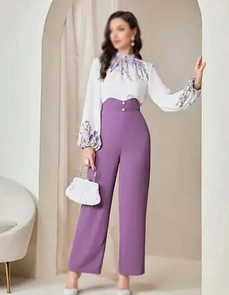 عکس ست شومیز شلوار دخترانه مجلسی