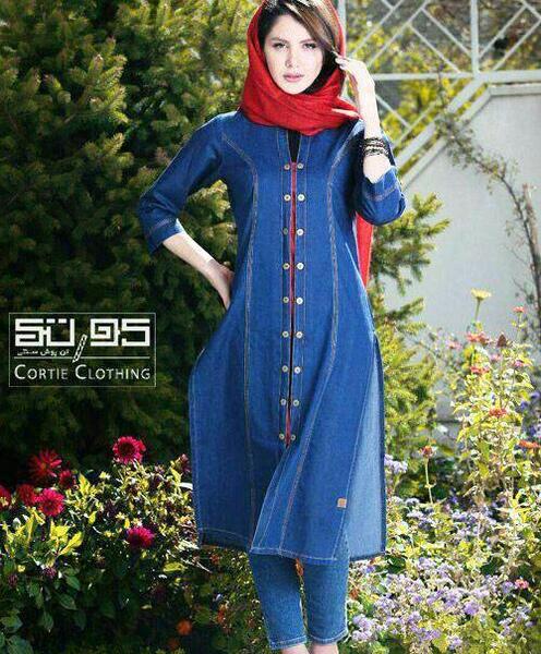 عکس مدل مانتو لی کاغذی طرح دار