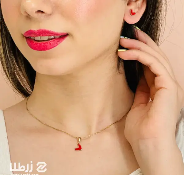 عکس نیم ست طلا دخترانه طرح قلب