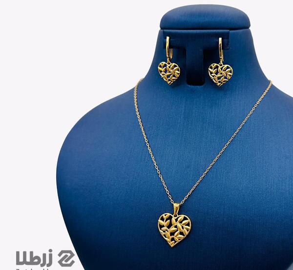 عکس نیم ست طلا دخترانه طرح قلب