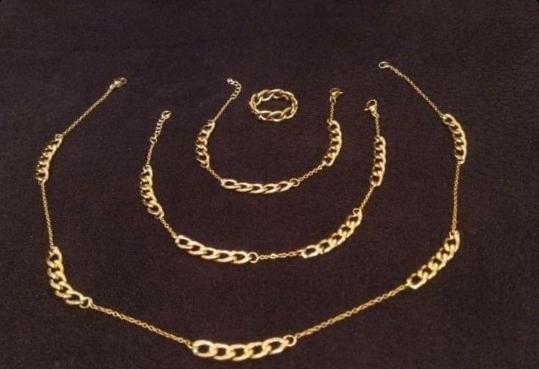 عکس دستبند و گردنبند ست دخترانه طلا