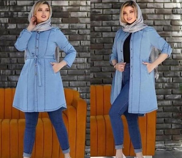 عکس مدل مانتو لی طرح دار شیک