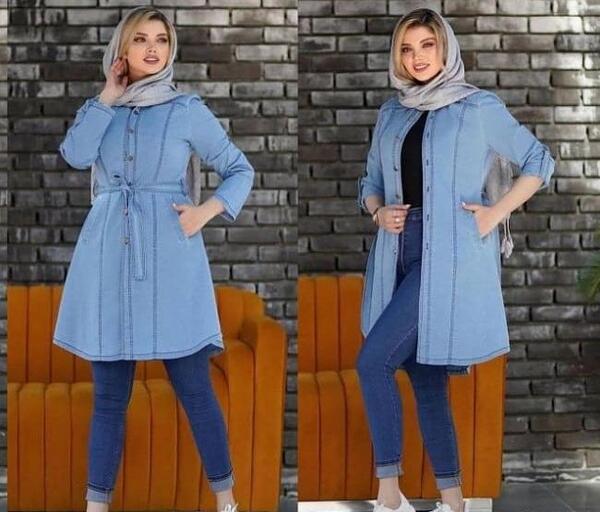 عکس مدل مانتو لی طرح دار کوتاه
