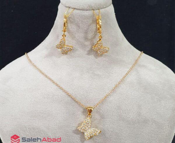 عکس نیم ست دخترانه طلا پروانه