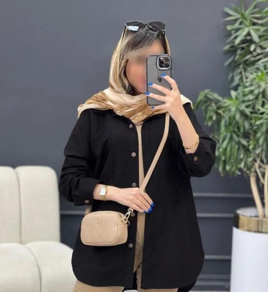 عکس مدل مانتو مشکی جدید ساده کوتاه