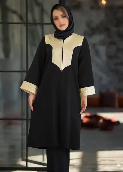 عکس مدل مانتو مشکی جدید ساده کوتاه