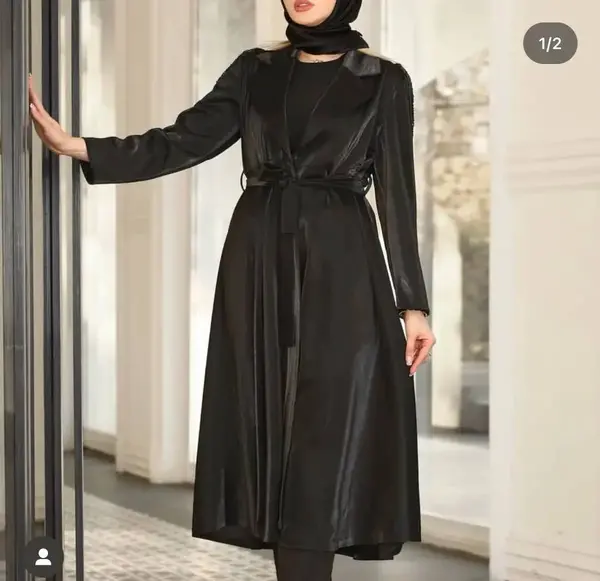 عکس مدل مانتو مشکی جدید بلند