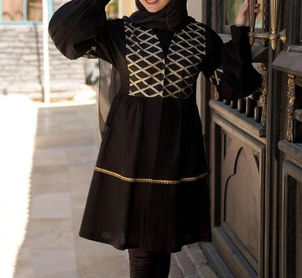 عکس مدل مانتو مشکی اسپرت کوتاه