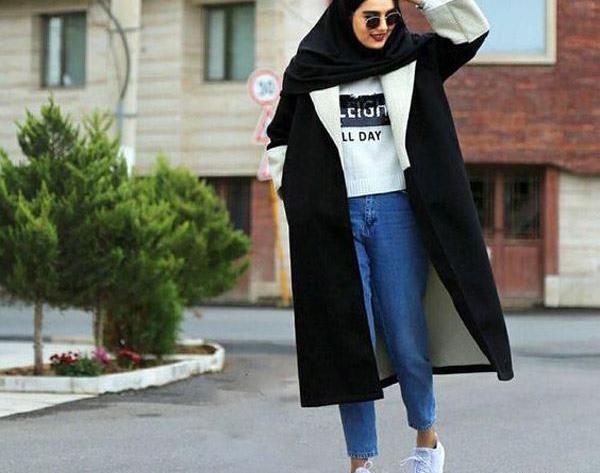 عکس مدل مانتو مشکی اسپرت کوتاه