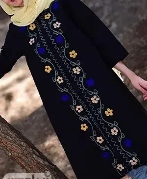 عکس مدل مانتو جدید سنتی حاشیه دار