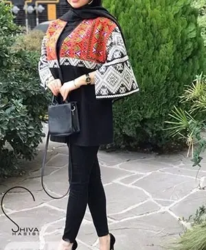عکس مدل مانتو جدید سنتی حاشیه دار