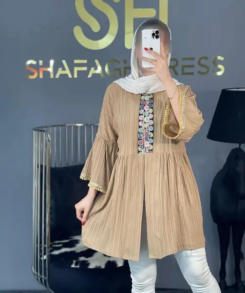 عکس مدل مانتو جدید سنتی حاشیه دار