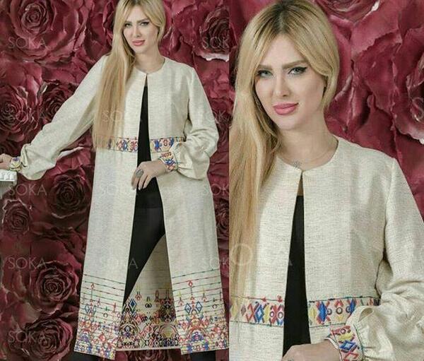 عکس مدل مانتو پایین حاشیه دار جدید