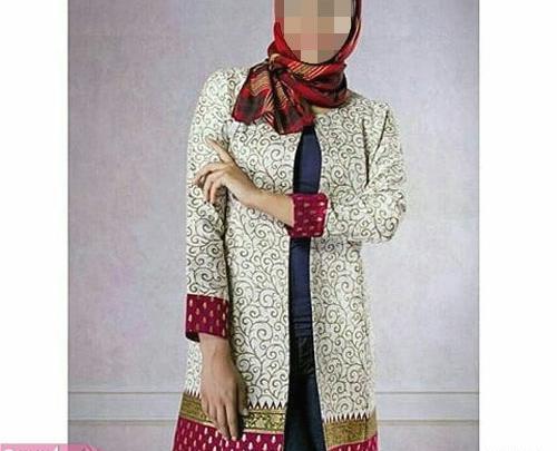 عکس مدل مانتو کتی حاشیه دار جدید
