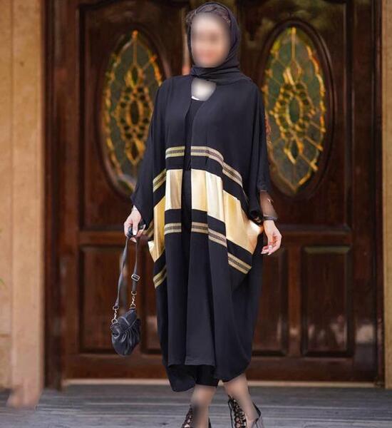 عکس مدل مانتو مشکی حاشیه دار جدید