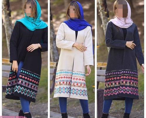 عکس مدل مانتو با پارچه حاشیه دار جدید