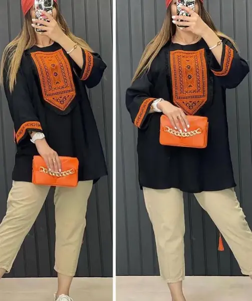 عکس مدل مانتو جدید دو رنگ مجلسی