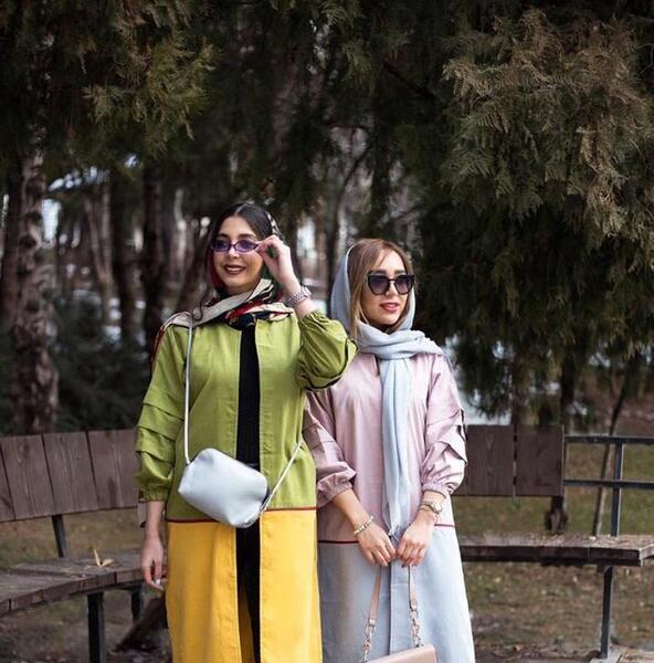 عکس مدل مانتو جدید دو رنگ مجلسی