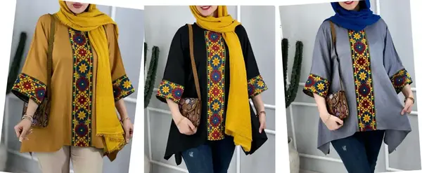 عکس مدل مانتو جدید دو رنگ مجلسی