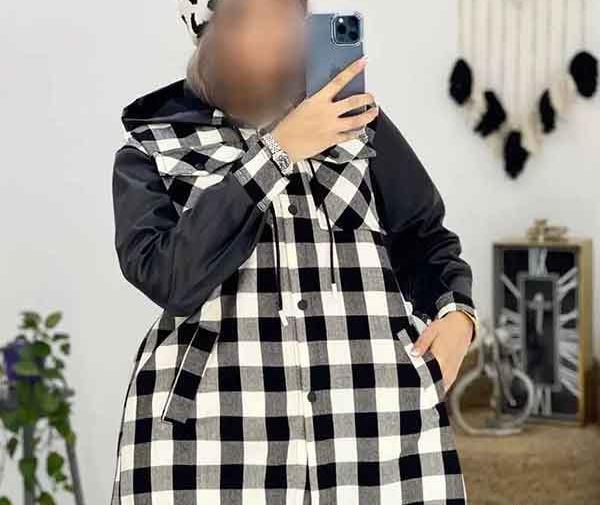 عکس مدل مانتو جدید پاییزه دو رنگ