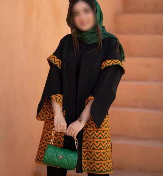 عکس مدل جدید مانتو با دو رنگ پارچه