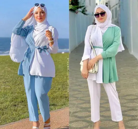 عکس مدل مانتو دوتیکه جدید شیک