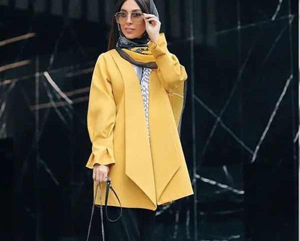 عکس مدل مانتو کتی زرد جدید