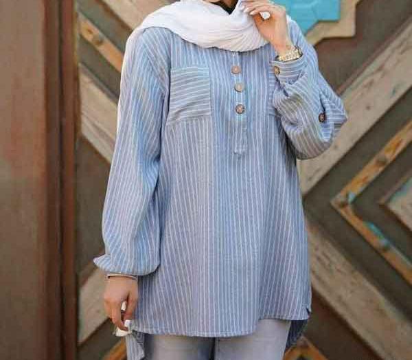 عکس مدل مانتو جدید ساده جلو بسته