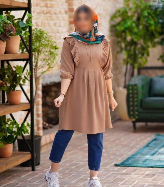 عکس مدل مانتو دخترانه با پارچه ابروبادی کوتاه