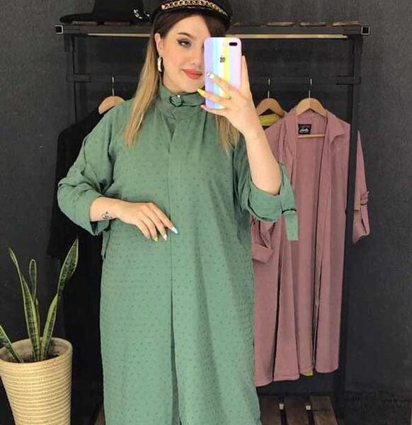 عکس مدل مانتو دخترانه نوجوان با پارچه ابروبادی