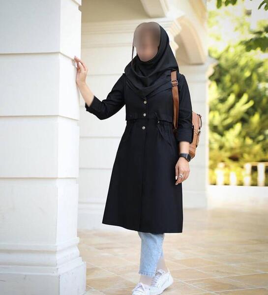 عکس مدل مانتو دخترانه دکمه دار بلند