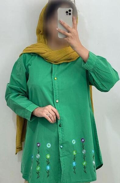 عکس مدل مانتو نخی دکمه دار دخترانه
