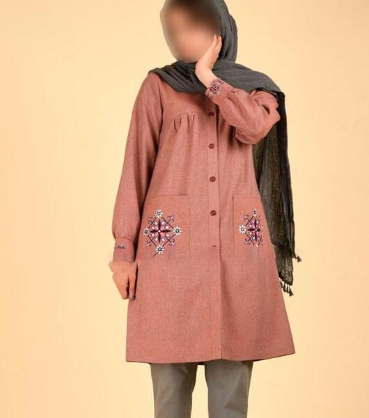 عکس مدل مانتو نخی دکمه دار دخترانه