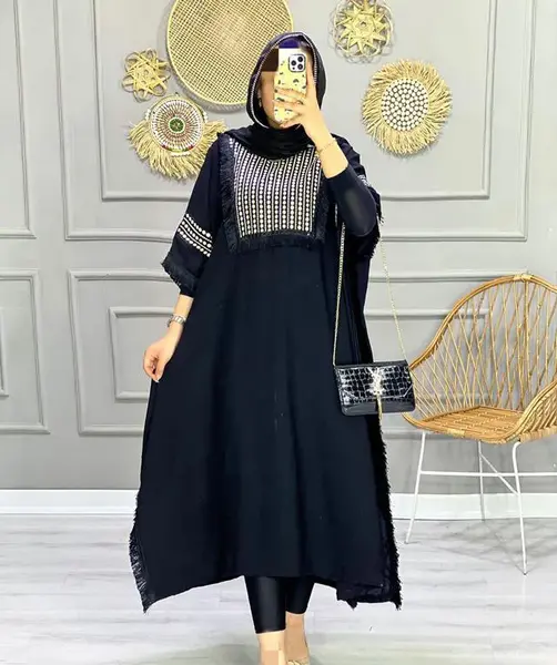 عکس مدل مانتو بلند تا پشت پا جدید
