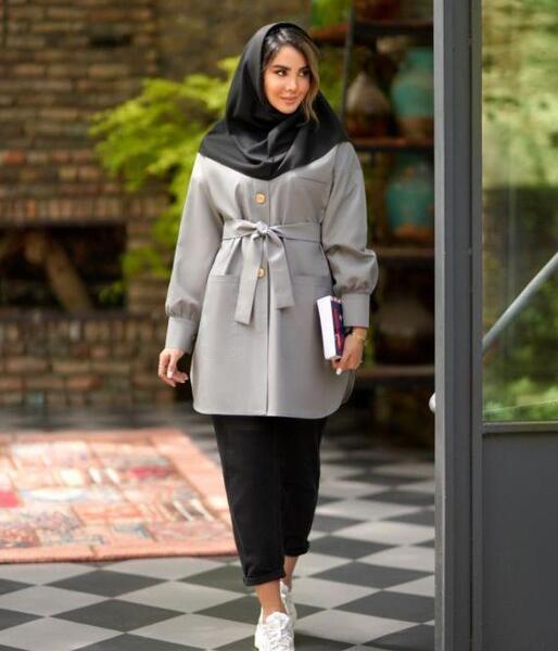 عکس مدل مانتو شیک و باکلاس ساده کوتاه دخترانه