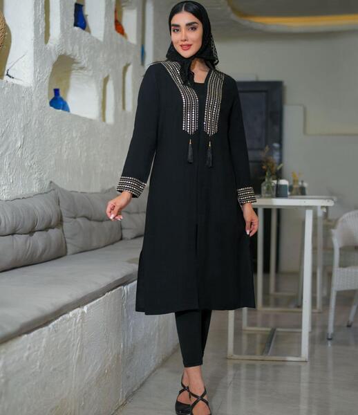 عکس مدل مانتو دخترانه مجلسی سیاه